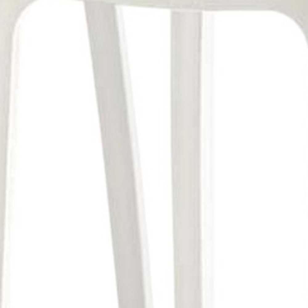Set of Two 26" White Heavy Duty Plastic Low Back Outdoor Counter Height Bar Chairs - 36.20" H x 19.70" W x 19.90" D