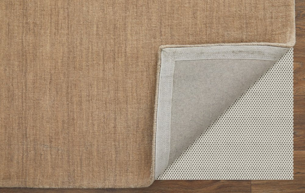 9' X 13' Tan Wool Hand Woven Area Rug