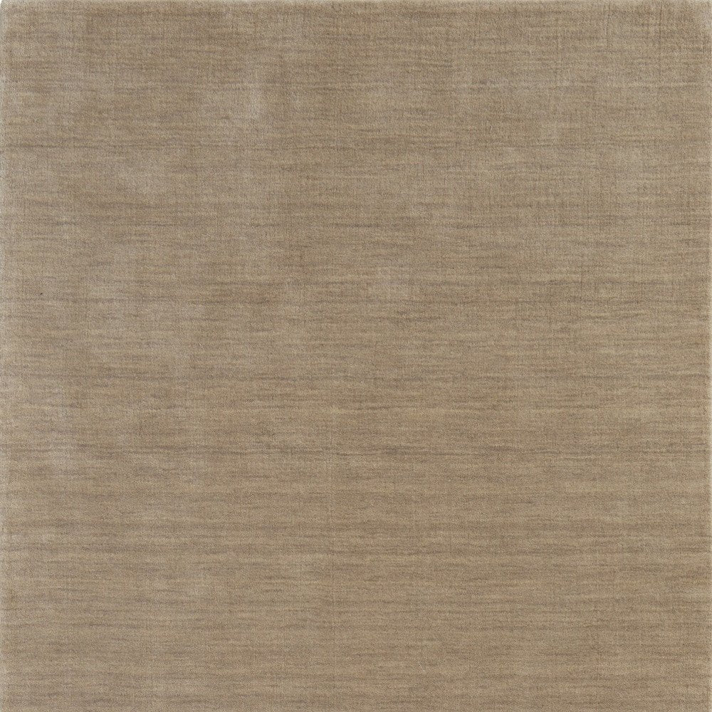 9' X 13' Tan Wool Hand Woven Area Rug close-up detail