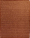 9' X 13' Orange Wool Hand Woven Area Rug