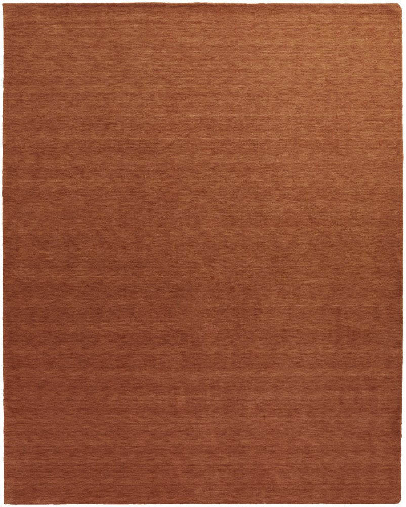 9' X 13' Orange Wool Hand Woven Area Rug