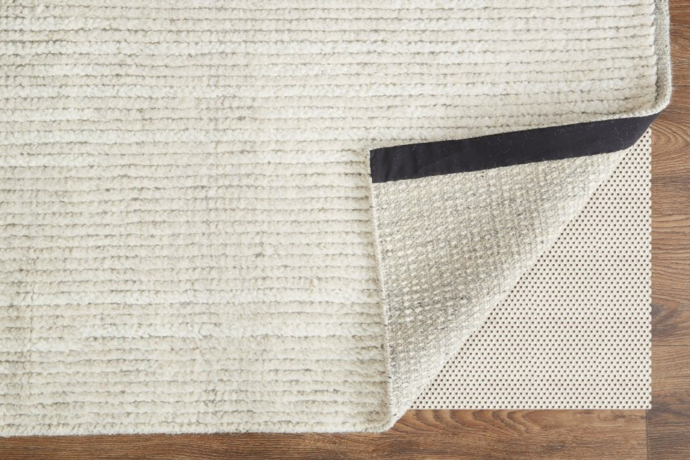 9' X 13' Tan and Ivory Wool Hand Knotted Area Rug