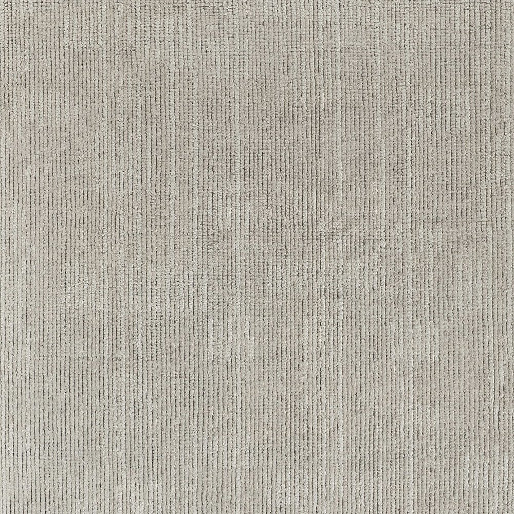 9' X 13' Tan and Ivory Wool Hand Knotted Area Rug on a white background