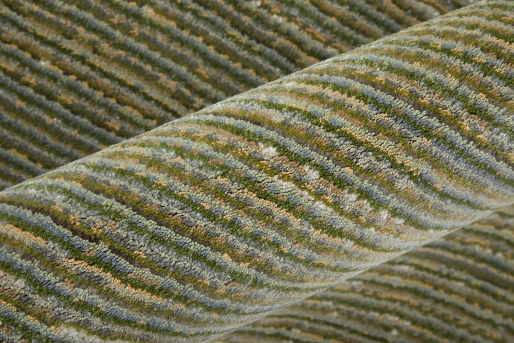9' X 13' Tan and Green Power Loom Area Rug