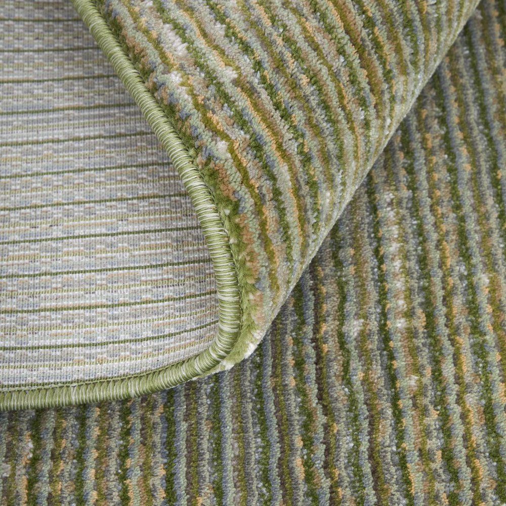 9' X 13' Tan and Green Power Loom Area Rug