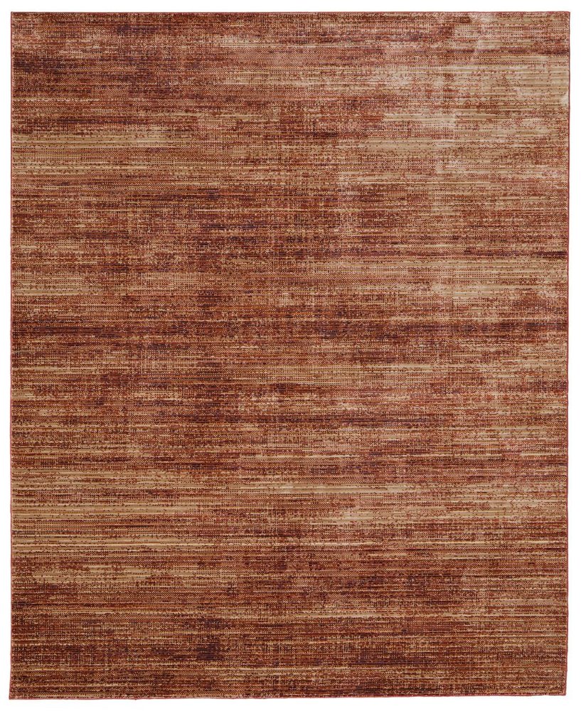 9' X 13' Tan and Brown Power Loom Area Rug close-up detail