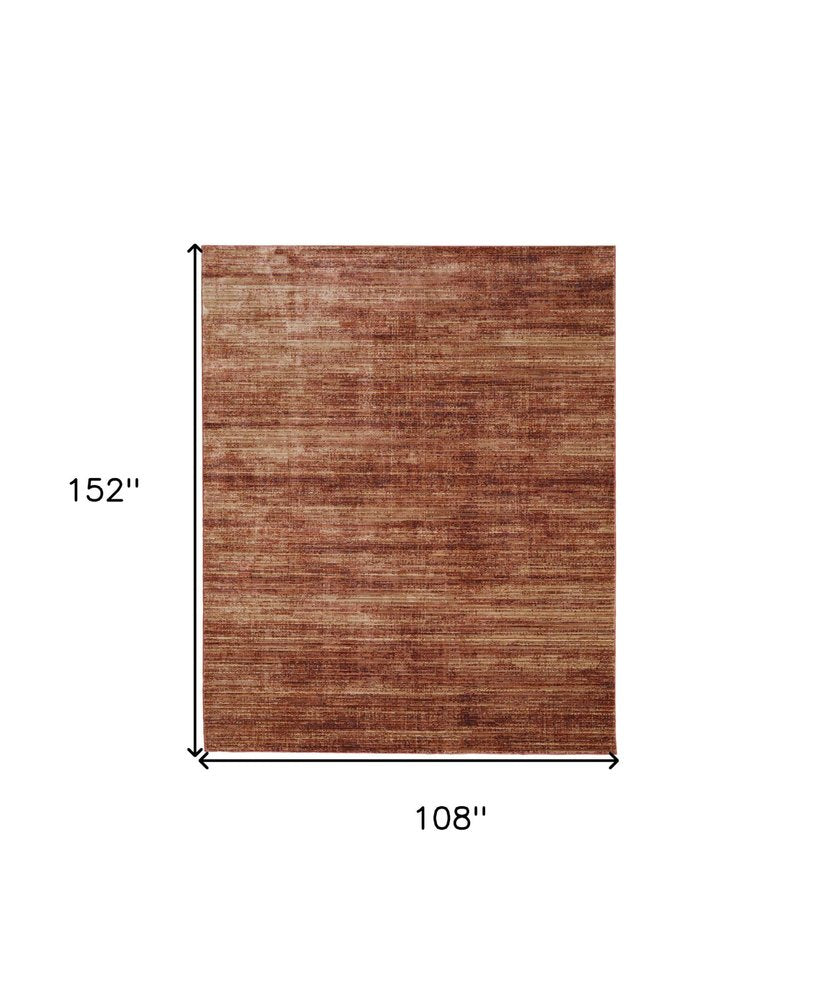 9' X 13' Tan and Brown Power Loom Area Rug on a white background