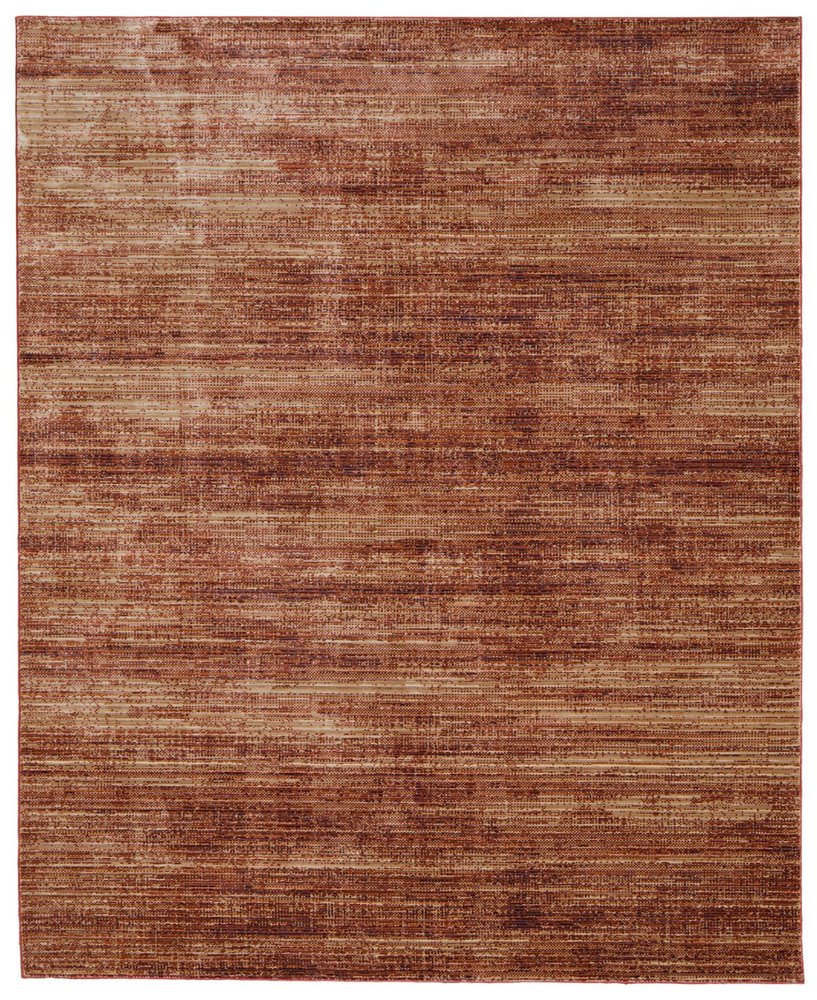 9' X 13' Tan and Brown Power Loom Area Rug close-up detail