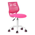Pink and White Adjustable Height Swivel Rolling Office Chair on a white background