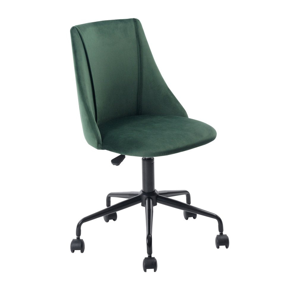 Green and Black Adjustable Height Swivel Rolling Office Chair - 37.20" H x 23.20" W x 16.70" D on a white background