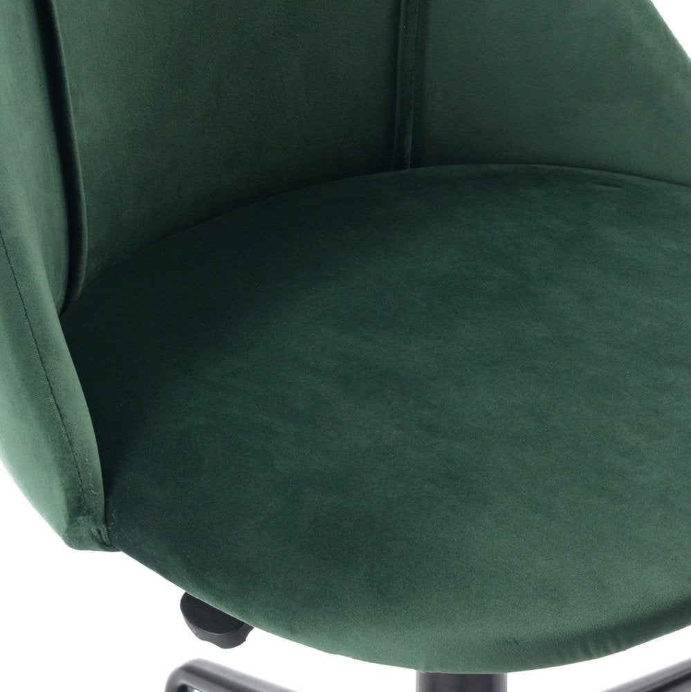 Green and Black Adjustable Height Swivel Rolling Office Chair - 37.20" H x 23.20" W x 16.70" D close-up detail