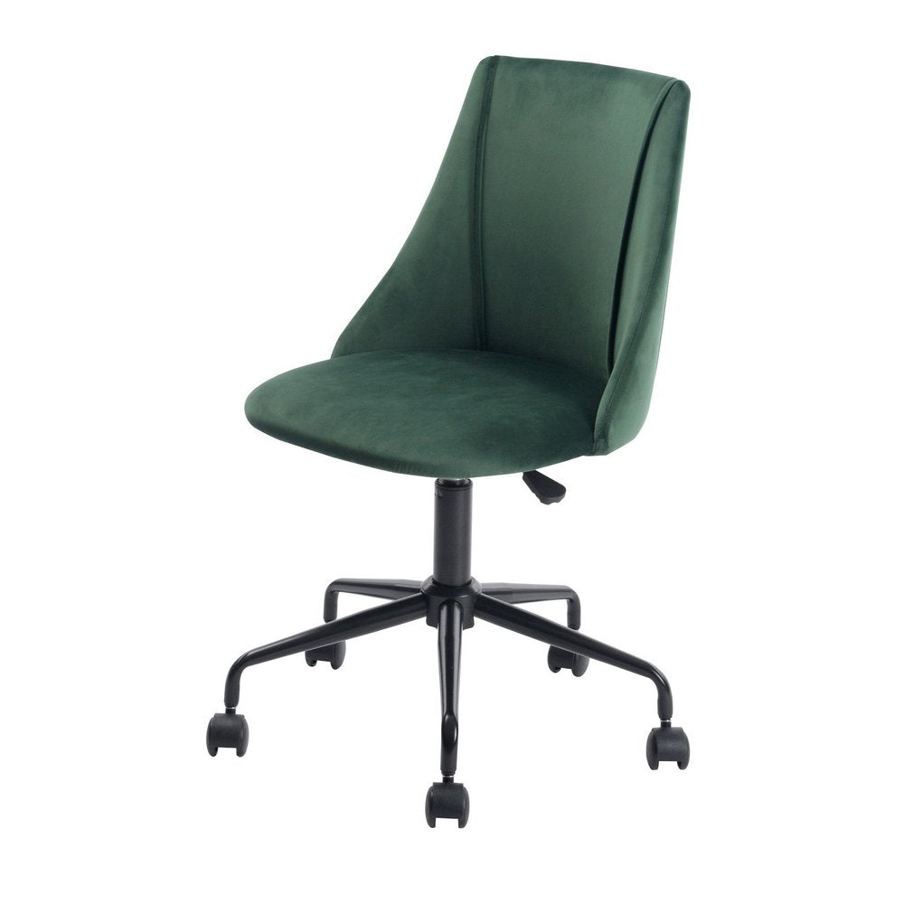 Green and Black Adjustable Height Swivel Rolling Office Chair - 37.20" H x 23.20" W x 16.70" D on a white background