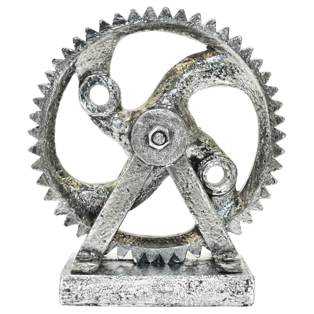 5" Pewter Resin Tabletop Sculpture. Sculpture isolated on a plain white background, finished in gray resin.
