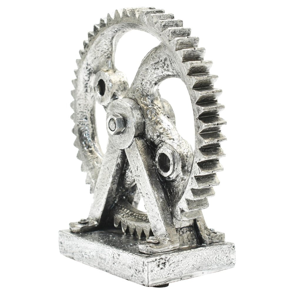 5" Pewter Resin Tabletop Sculpture. Sculpture isolated on a plain white background, finished in light gray resin.