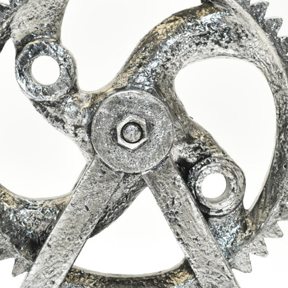 5" Pewter Resin Tabletop Sculpture. Sculpture isolated on a plain white background, showing a gray resin surface.