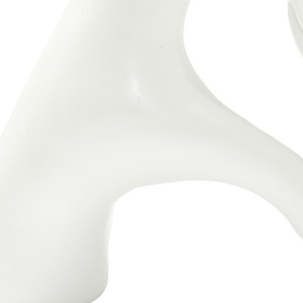 4" White Resin Heart Hands Tabletop Sculpture. Sculpture isolated on a plain white background, in a white resin finish.