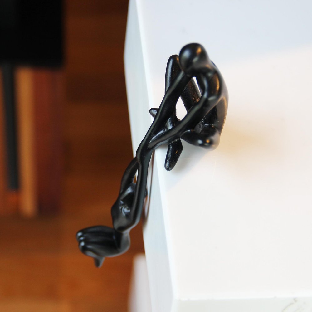8" Black Resin People Tabletop Sculpture