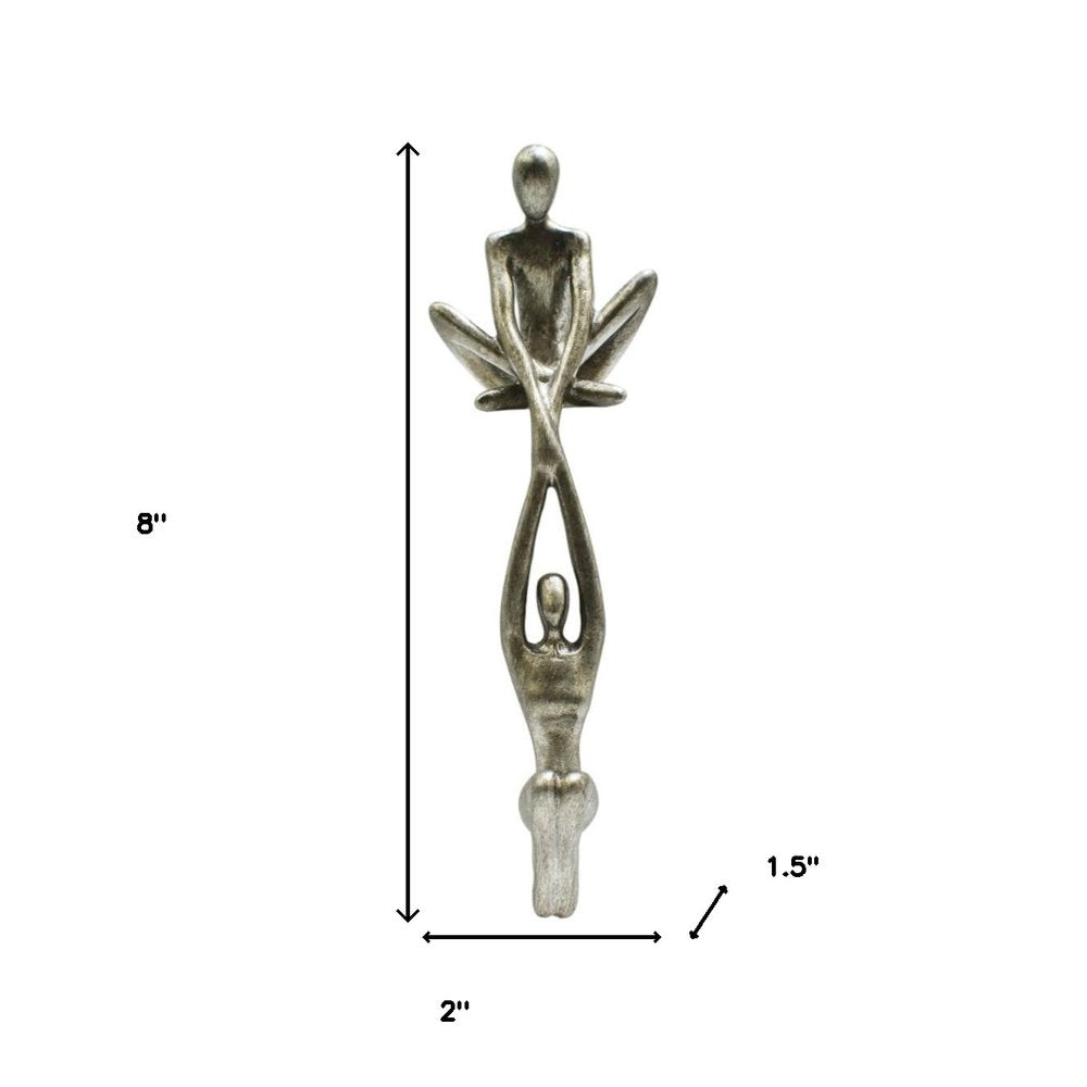 8" Pewter Resin People Tabletop Sculpture on a white background