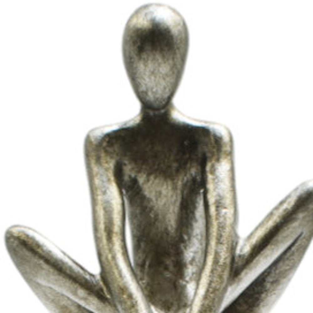 8" Pewter Resin People Tabletop Sculpture on a white background