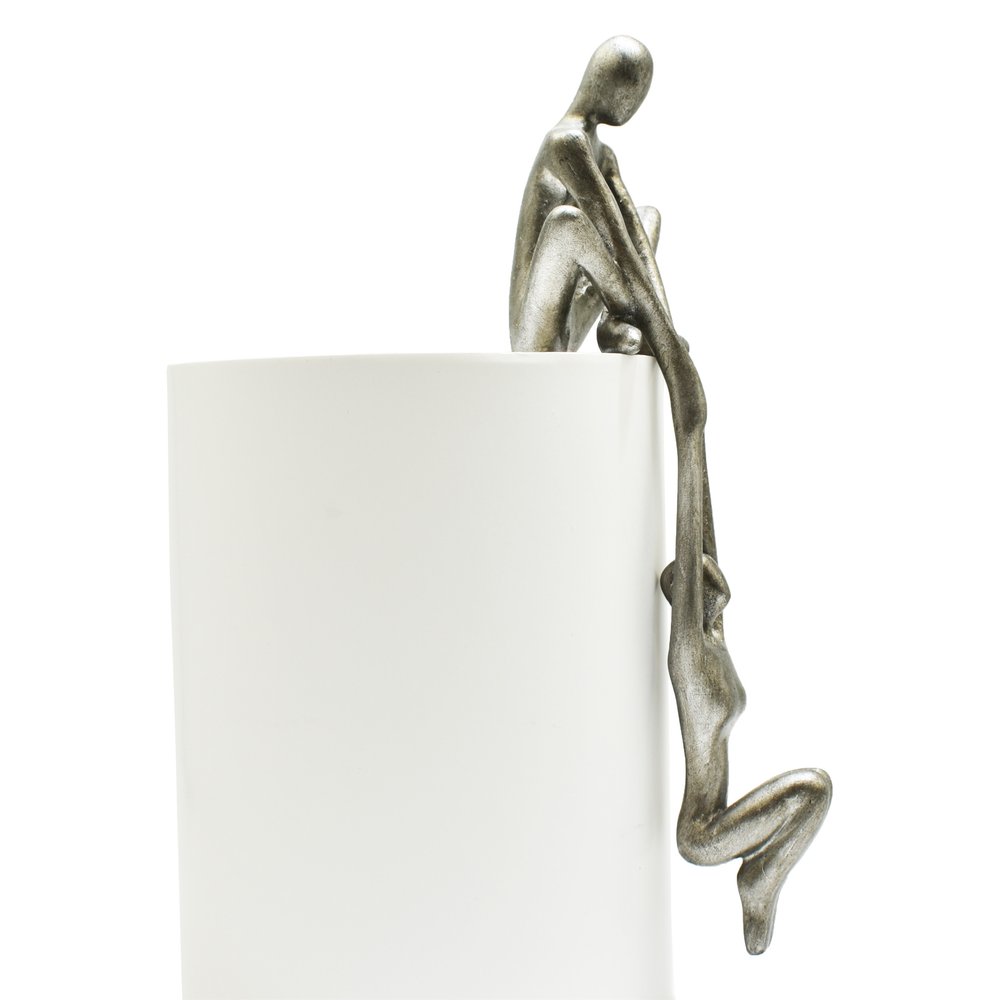 8" Pewter Resin People Tabletop Sculpture on a white background