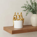 Set of Three Gold Resin People Tabletop Sculpture