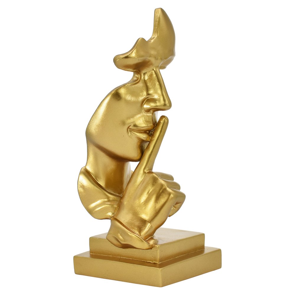 8" Gold Resin Tabletop Sculpture on a white background