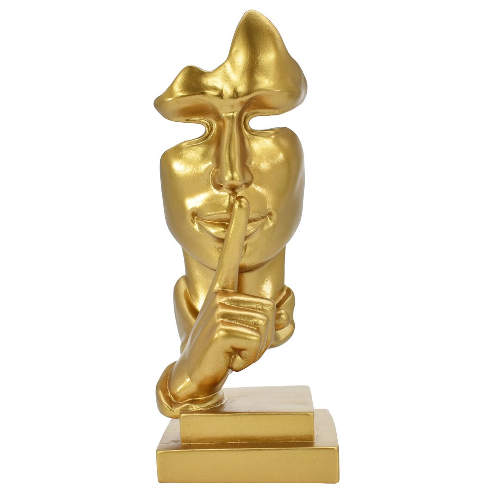 8" Gold Resin Tabletop Sculpture on a white background