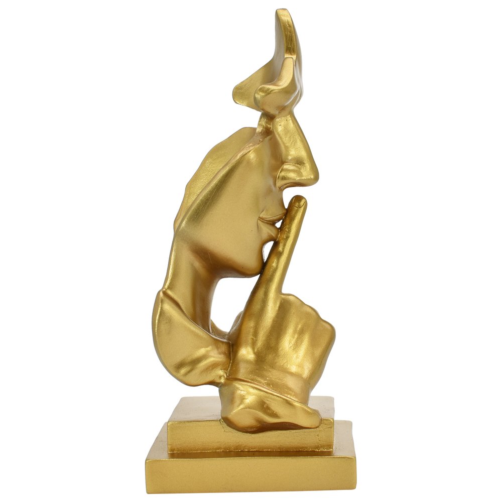 8" Gold Resin Tabletop Sculpture on a white background