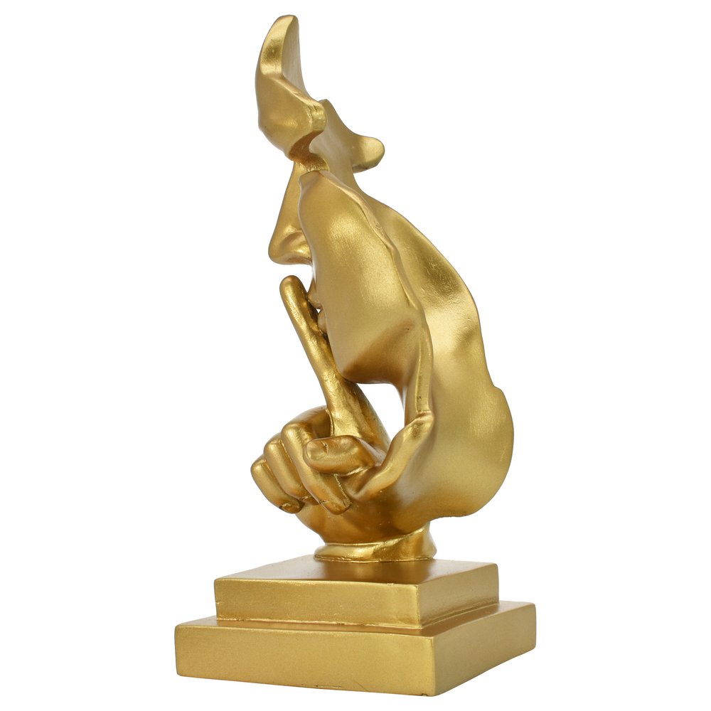 8" Gold Resin Tabletop Sculpture on a white background
