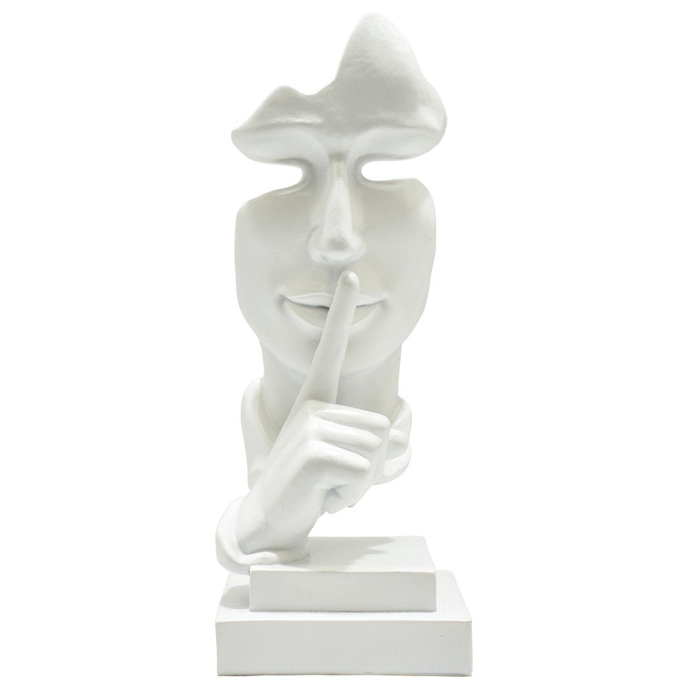 5" White Resin Tabletop Sculpture