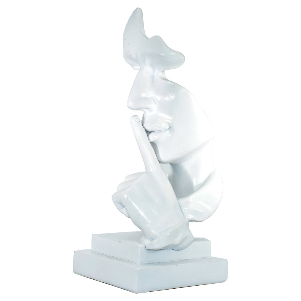 5" White Resin Tabletop Sculpture