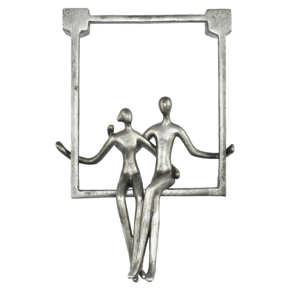 7" Pewter Resin People Tabletop Sculpture