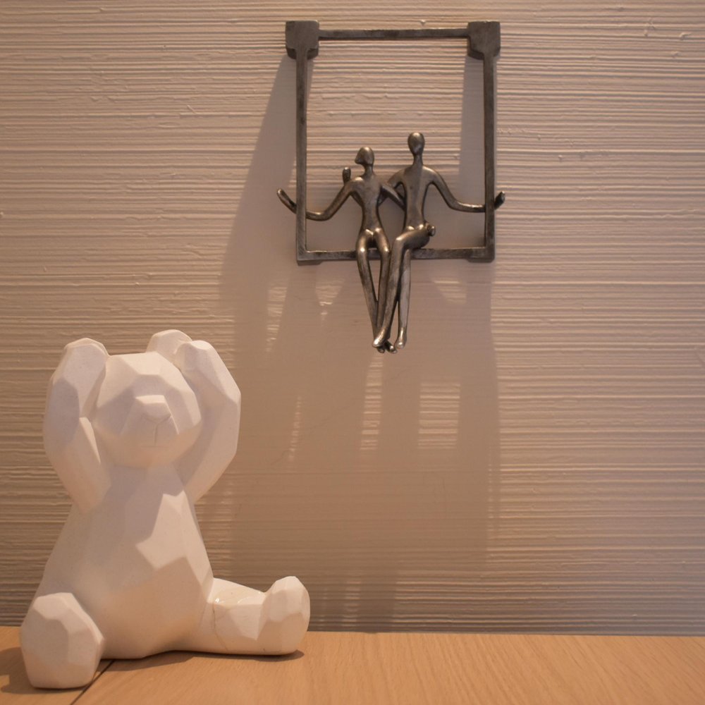 7" Pewter Resin People Tabletop Sculpture