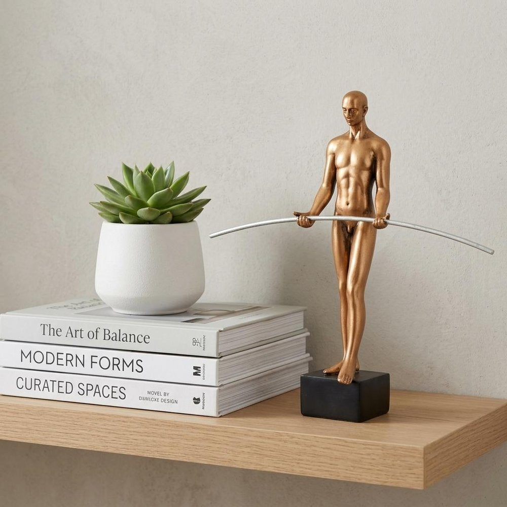 8" Bronze Resin Man Tabletop Sculpture