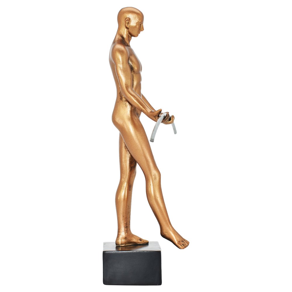 8" Bronze Resin Man Tabletop Sculpture