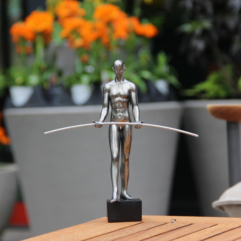 8" Pewter Resin Man Tabletop Sculpture