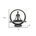 8" Black Resin Tabletop Sculpture on a white background