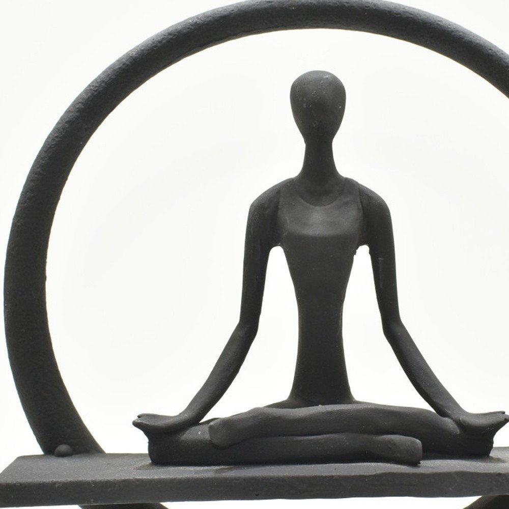 8" Black Resin Tabletop Sculpture