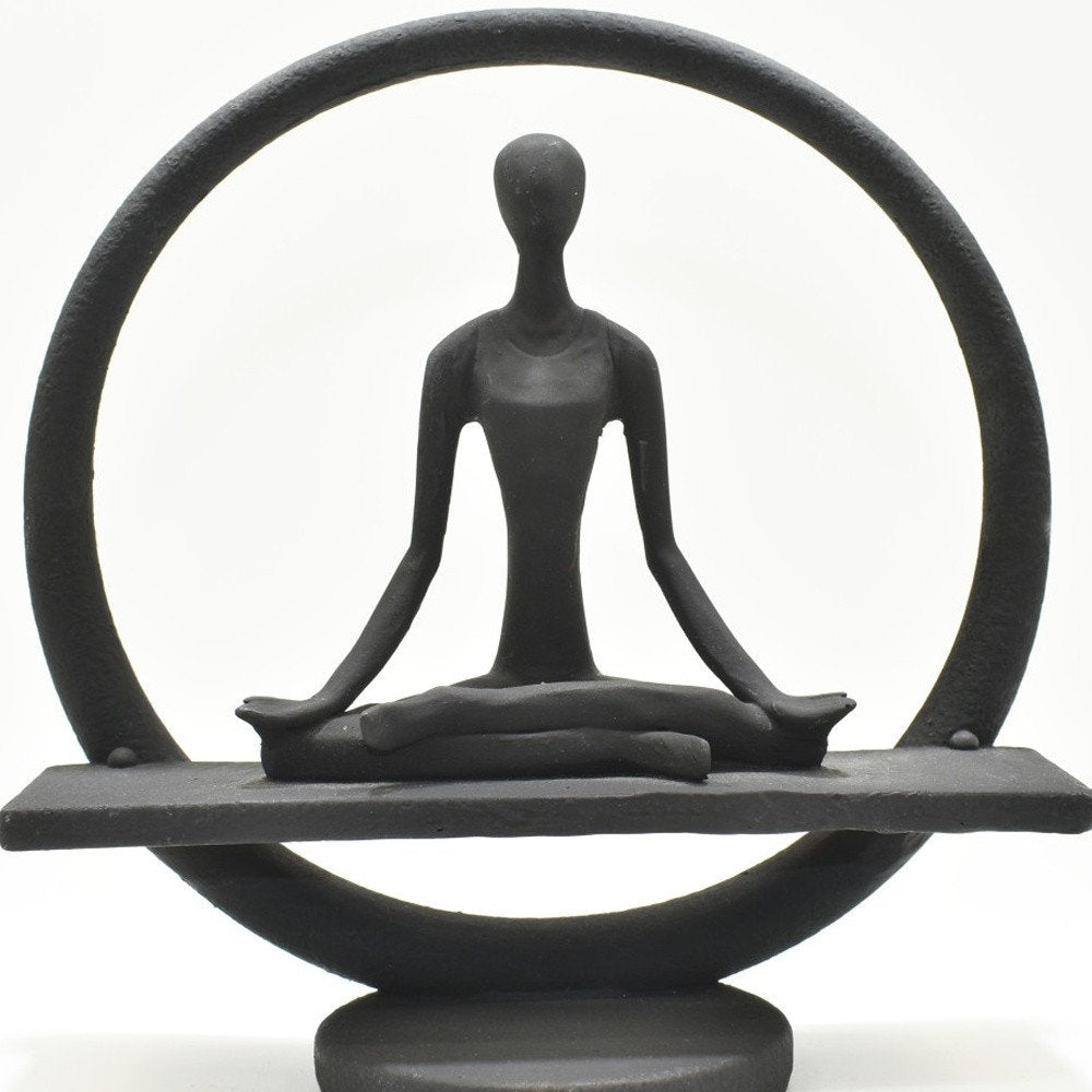 8" Black Resin Tabletop Sculpture