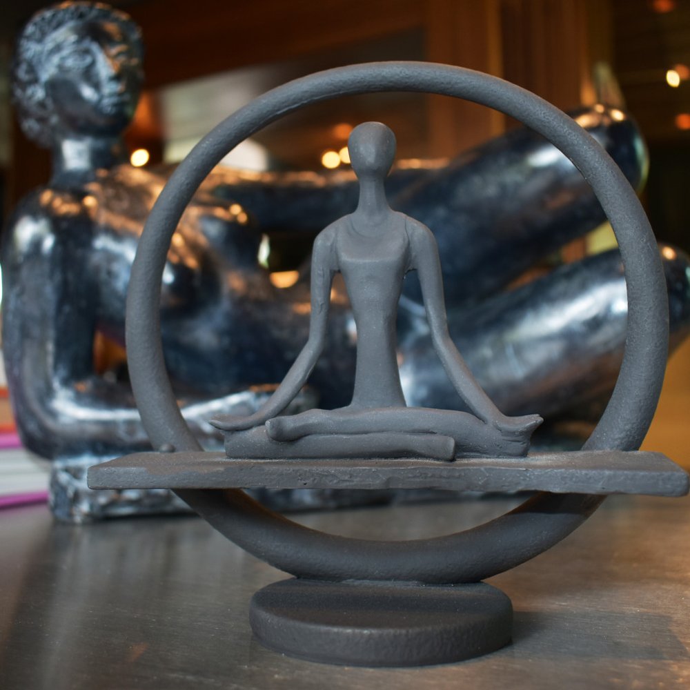 8" Black Resin Tabletop Sculpture