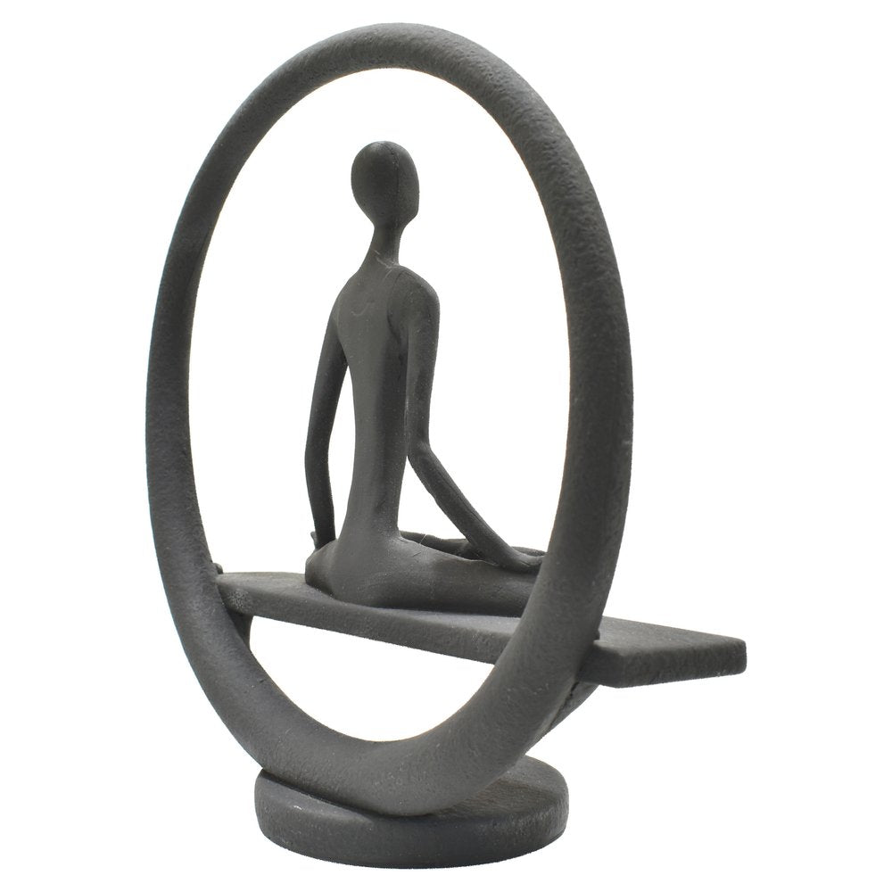 8" Black Resin Tabletop Sculpture