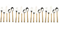 Matte Gold Stainless Steel Twenty Piece Hand Forged Flatware Set