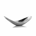 20" Silver Aluminum Contemporary Scoop Decorative Bowl. Serving bowl isolated on a plain white background, showing a silver metal surface.