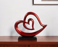 Close-up of 12" Red and Black Aluminum Tabletop Sculpture showing red metal detail.