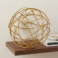 7" Gold Aluminum Decorative Orb Tabletop Sculpture