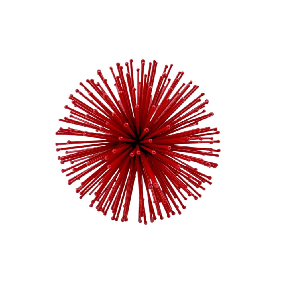 6" Red Metal Spiky Sphere