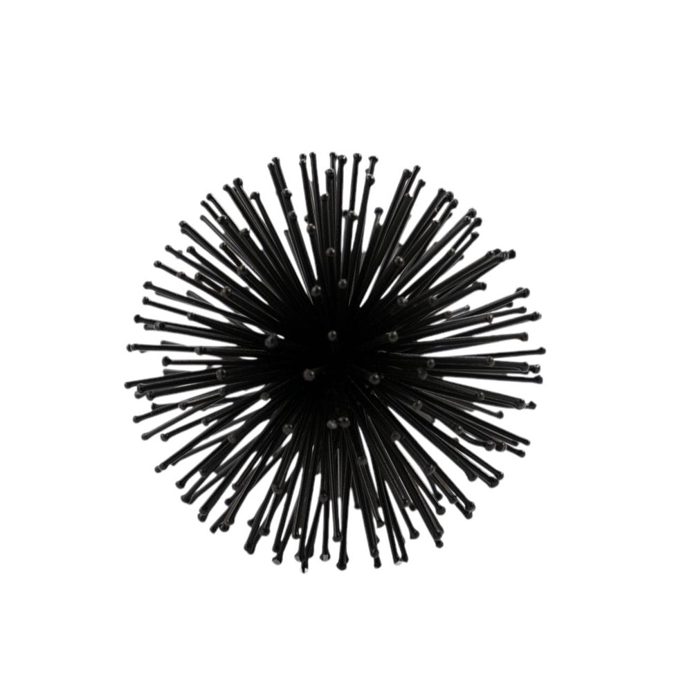 8" Black Iron Decorative Orb Tabletop Sculpture