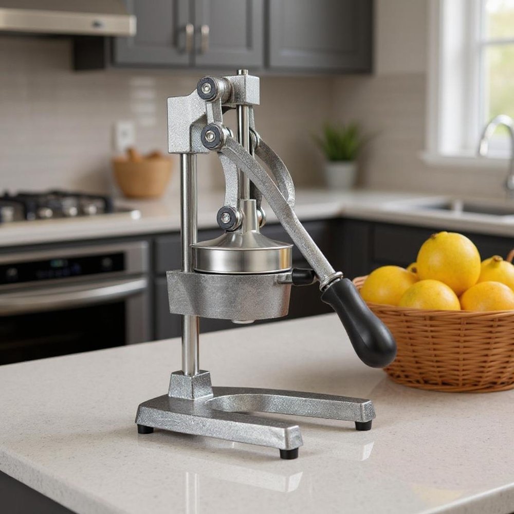 7" Black And Silver Stainless Steel Manual Juicer - SKU 568982 in a home interior