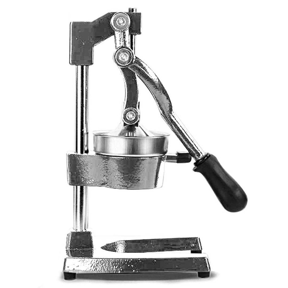 7" Black And Silver Stainless Steel Manual Juicer - SKU 568982 on a white background