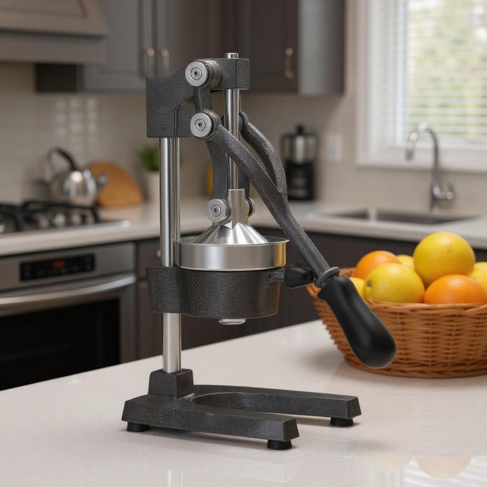 7" Black And Silver Stainless Steel Manual Juicer - SKU 568983 in a home interior